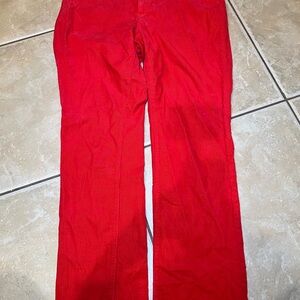 Lands' End Plus Red Straight Leg Corduroy Pants
